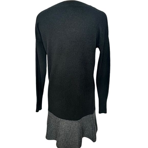 White + Warren Black Gray Cashmere Long Sleeve Mini Dress| S - Picture 3 of 7